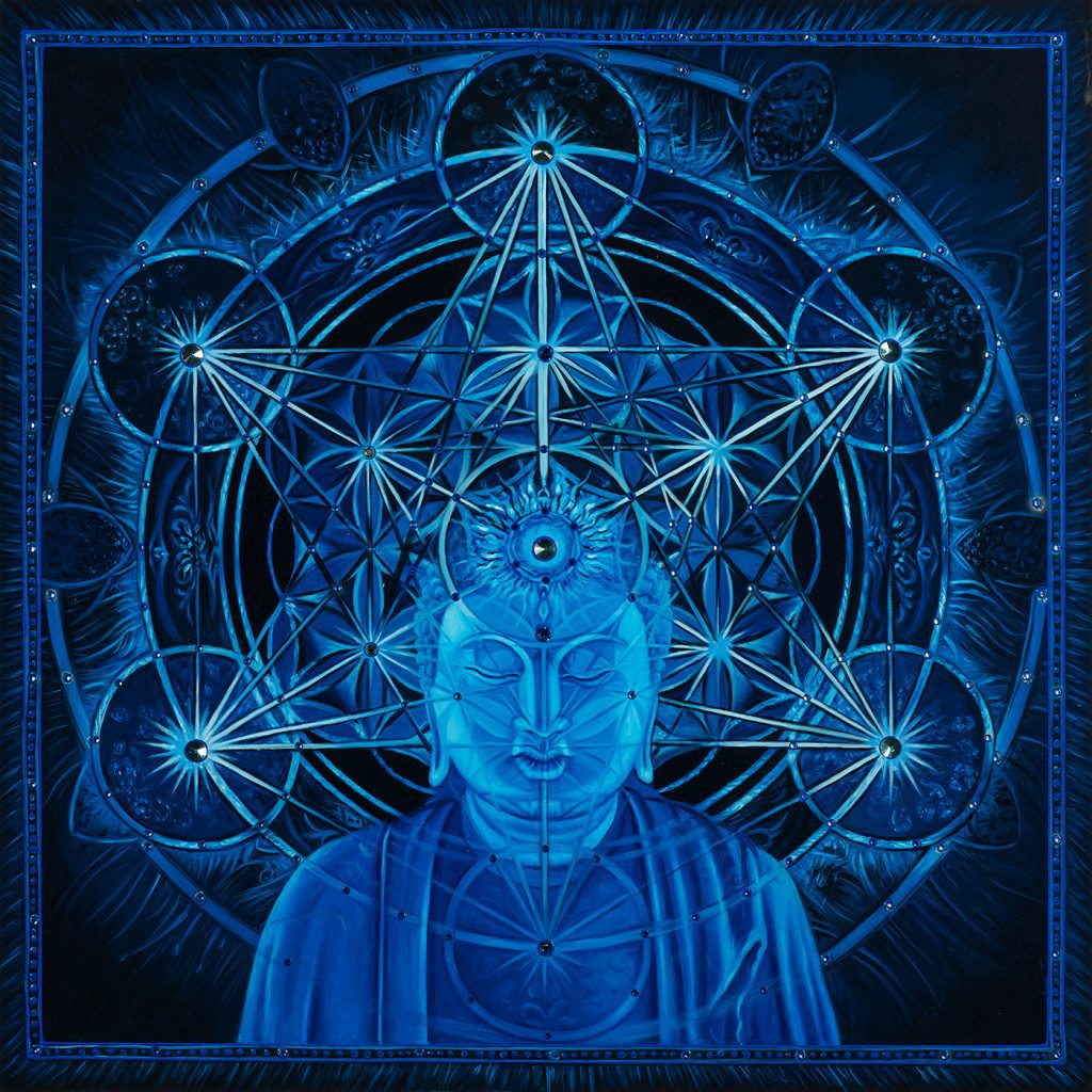 Metatron Buddha Blue Mandala